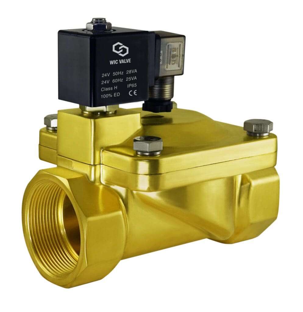 1/2" Brass 24V DC Electric Solenoid Valve – High Pressure, Normally Closed, 230 PSI For Air/Water