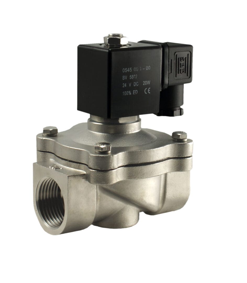 1" Inch Stainless Steel Zero Differential Electric Solenoid Process Valve