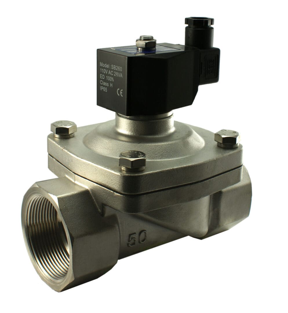2" Inch Stainless Zero Differential Electric Solenoid Valve