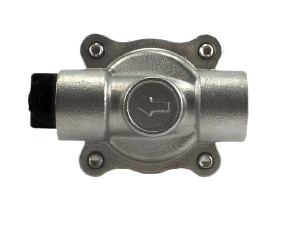 A 3/8" Inch Stainless Electric Water Solenoid Valve Normally Closed on a white background with a Viton seal.