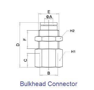 Bulkhead Connector Push In Fitting