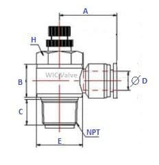 Air Flow Control Valve Pneumatic Air Fittings