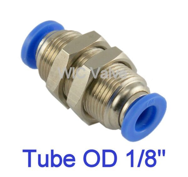 Bulkhead Union Connect Tube OD 1/8" Quick Release One Touch Fitting