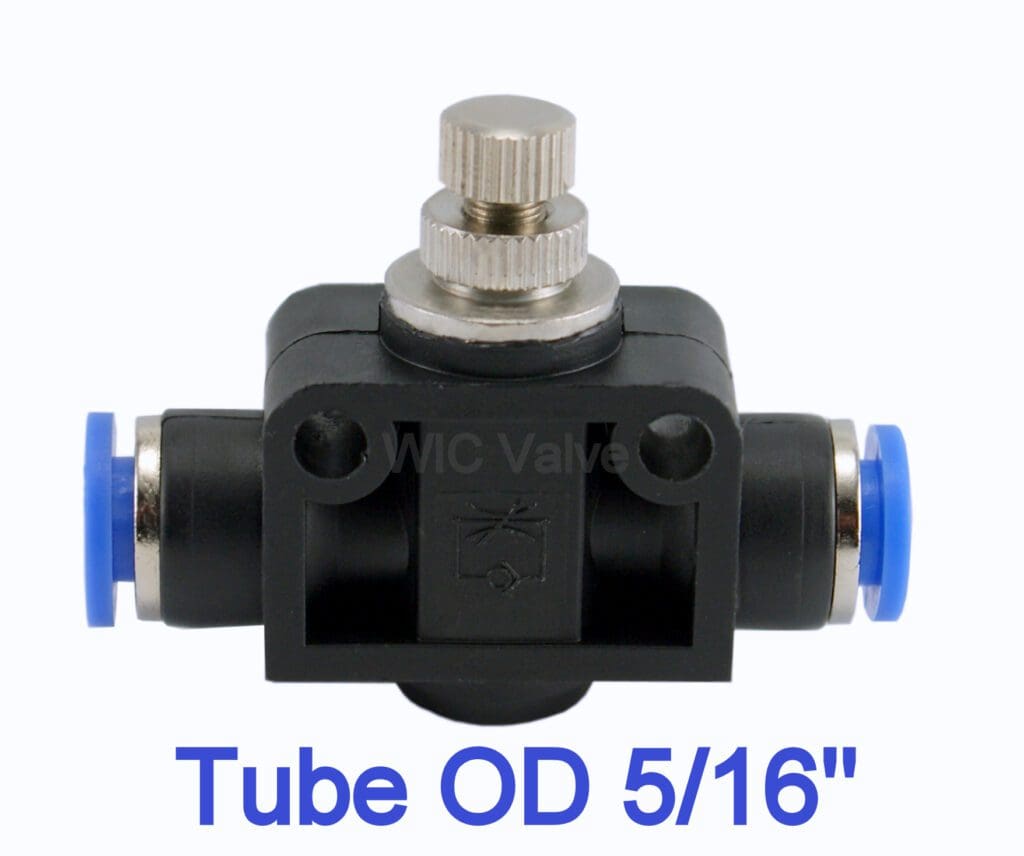 5/16" Inch Tube OD Flow Speed Control Air Valve Push In Fitting