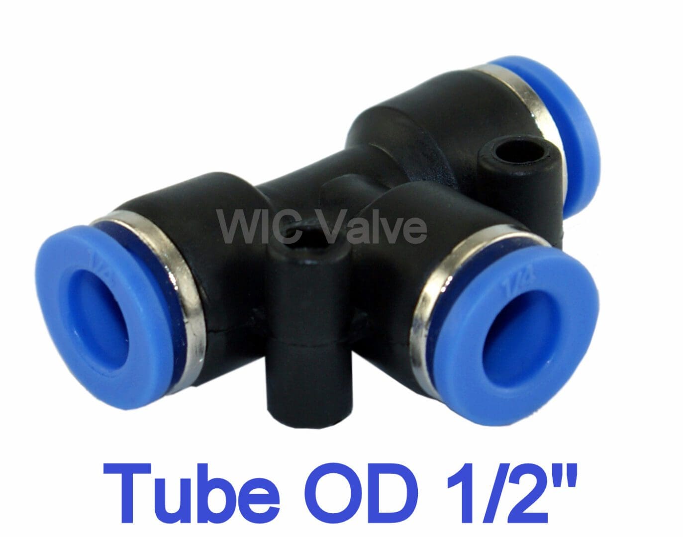 Tee Union Connector Tube OD 1/2" Pneumatic Tube Push In Fitting