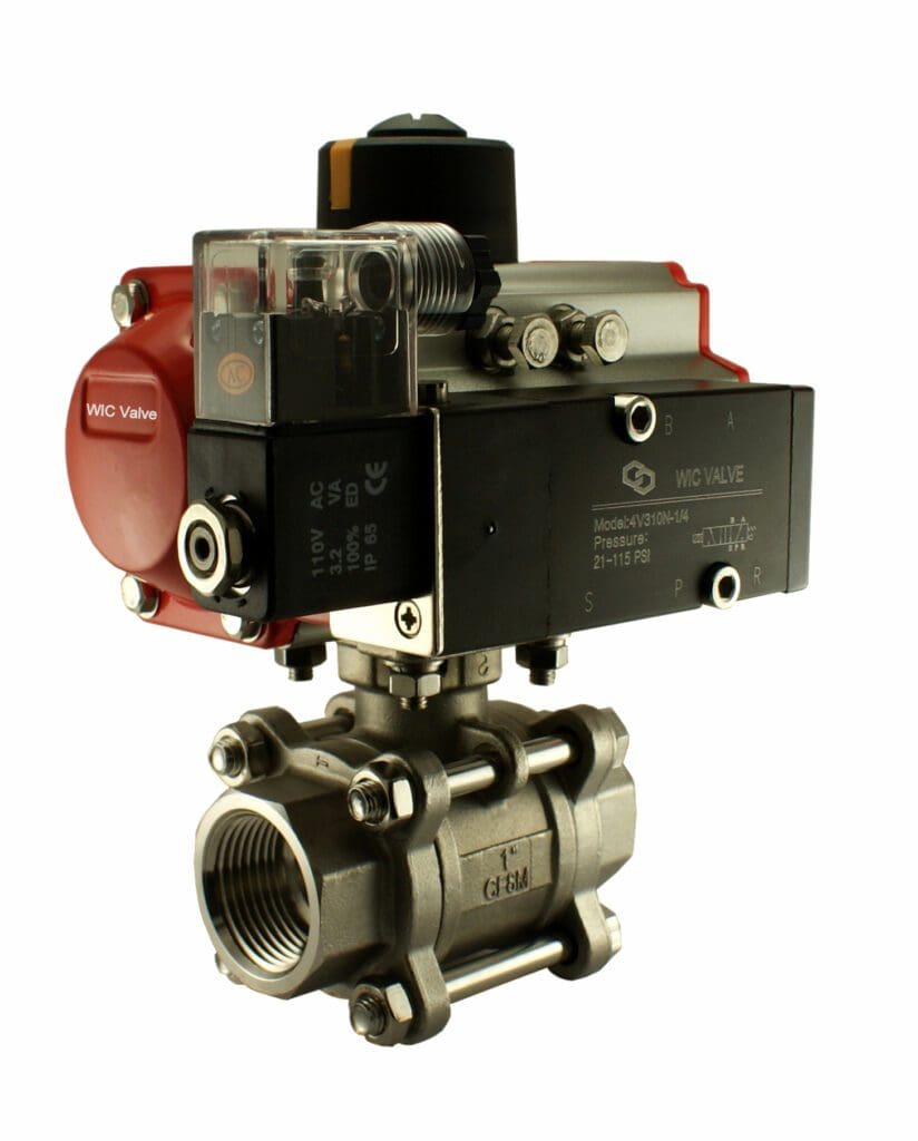 Inch Pneumatic Air Operated Ball Valve Double Acting Wisdom International Corporation Wic